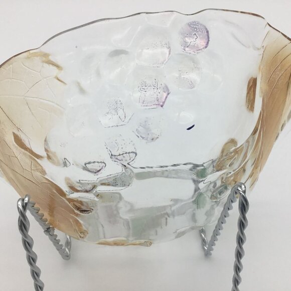 Glass 7" Oval Glass Bowls Embossed Fruit Design Fruit Dessert Cereal VTG 4 pc - Picture 4 of 4